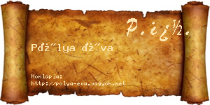 Pólya Éva névjegykártya